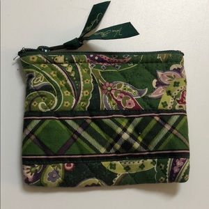 Vera Bradley green coin purse